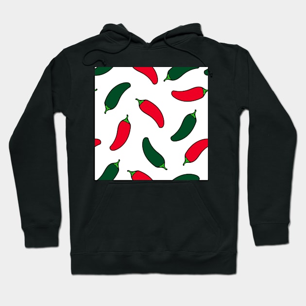 Jalapeno Red and Green Hot Peppers Hoodie by tandre